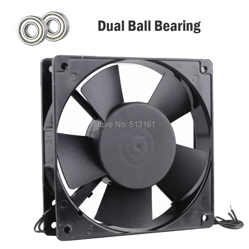 1pcs Gdstime 12cm 120mm 220V/240V Ball Bearing 50/60Hz Iron Frame AC Fan Exhasut Fan Indsutry Cooling Fan