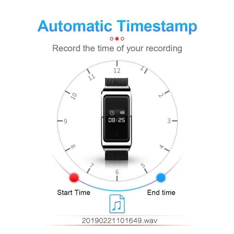 Пару часов D6 Портативный Аудио Видео Часы Бизнес встреча видео Регистраторы