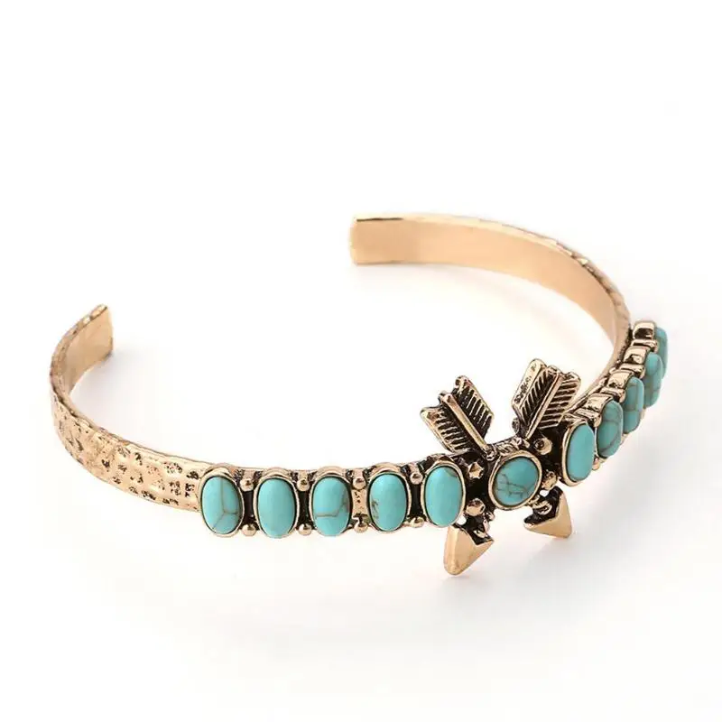 Boho женский Ретро Браслет манжета сплав этнические открытые ювелирные изделия из