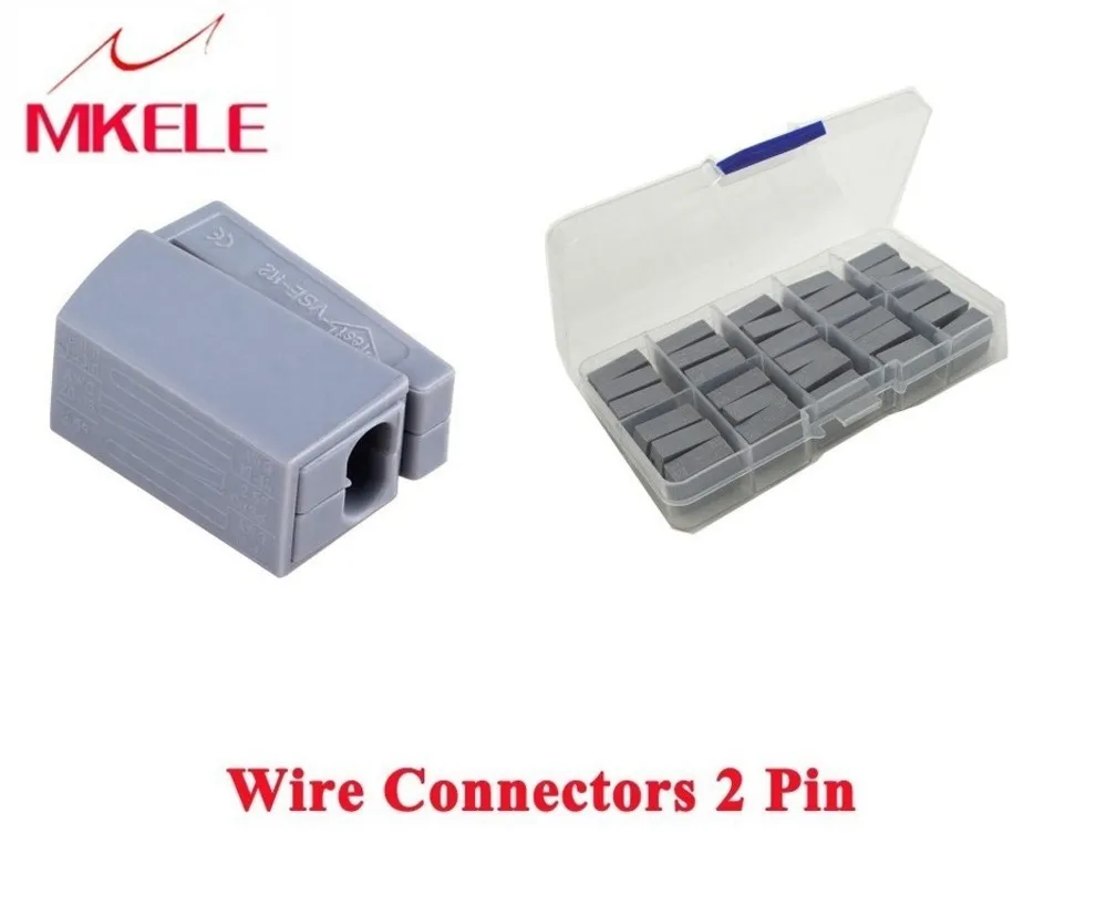 Hot Sale 20 Piece Single 2 Pin Cable Wire Wiring Connecting Connector For Lamp MKVSE-112 Bevindingen Findings China |
