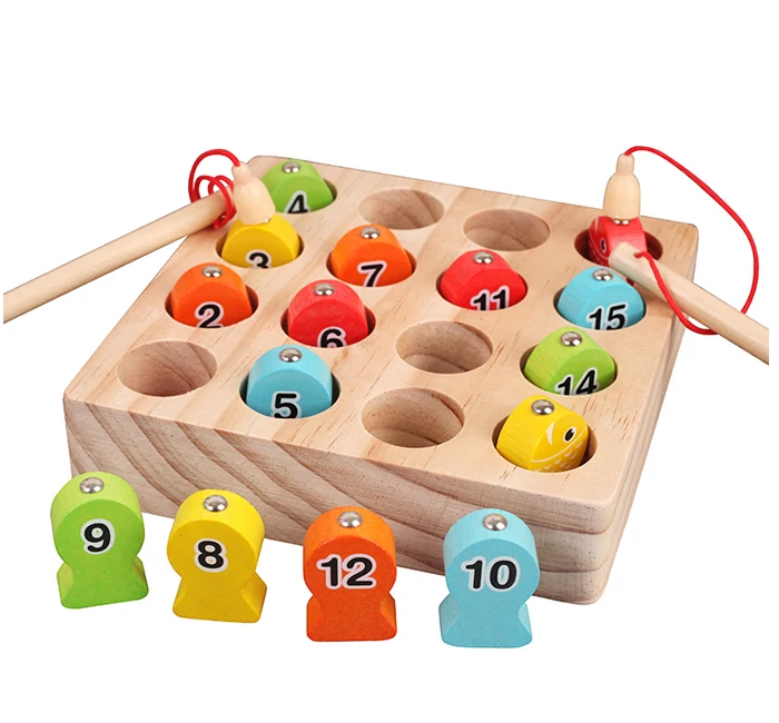 Дети Цифровой магнитная игра рыбалка номер цвет матч обучения игрушечные