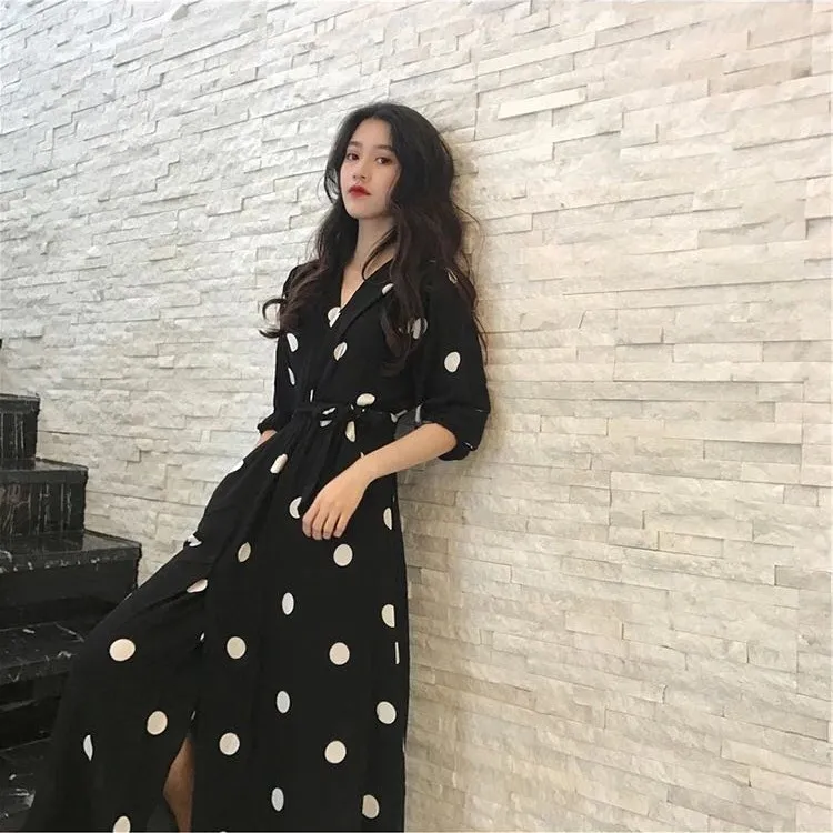 Новое поступление летние вечерние платья в горошек женское Макси платье с