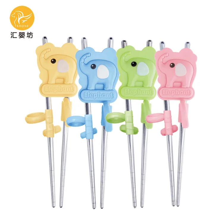 304 Stainless Steel Children Train Study Chopsticks Child Auxiliary Correct Practice Complementary Food Tableware | Дом и сад