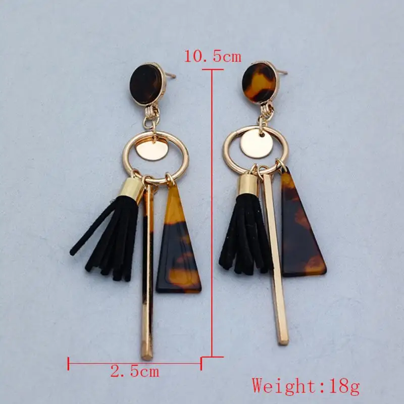 Модные элегантные серьги из сплава с кисточками ацетата|Серьги-подвески| |