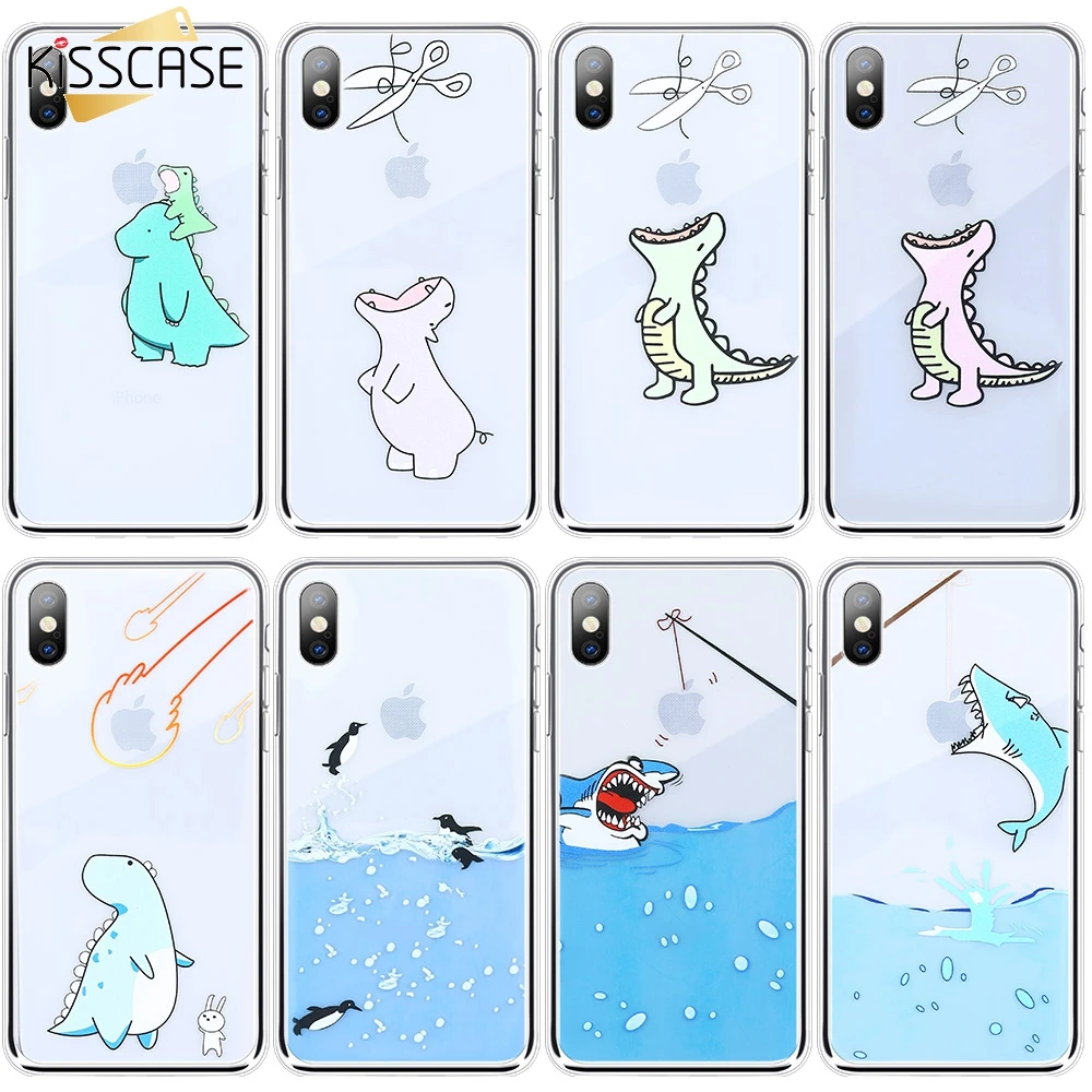 KISSCASE забавные мультипликационные животные чехол для телефона iPhone X6 6 S 7 8 Plus X XS MAX XR