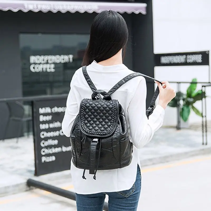 Женский рюкзак из искусственной кожи Черный готический крутой мягкий