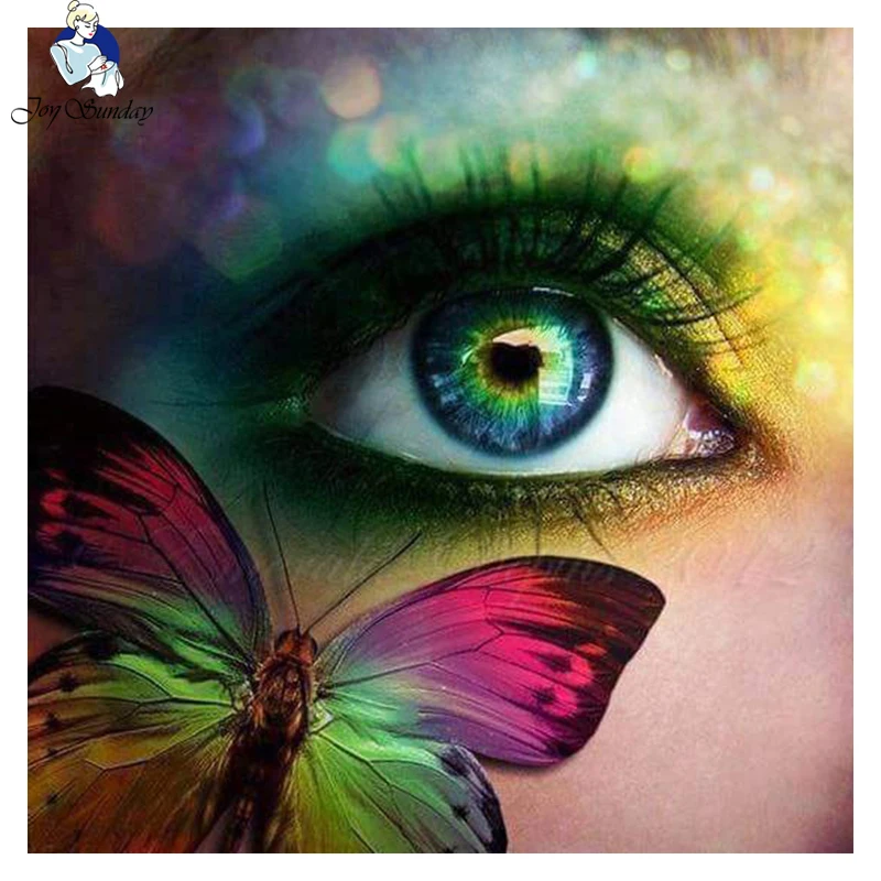 Радость воскресенье 5d diy алмаз вышивка красота и бабочка бриллиант картина