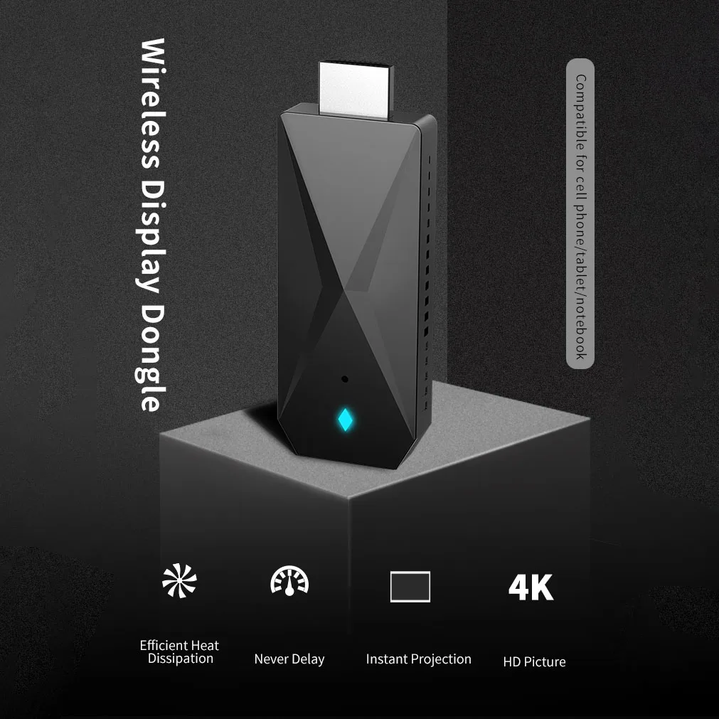 Mirascreen D3 Wifi 2.4G/5G Display Tv Dongle 4K Miracast Airplay Dlna Mirroring To Hdtv For Phone Ios Android Crome Cast | Электроника
