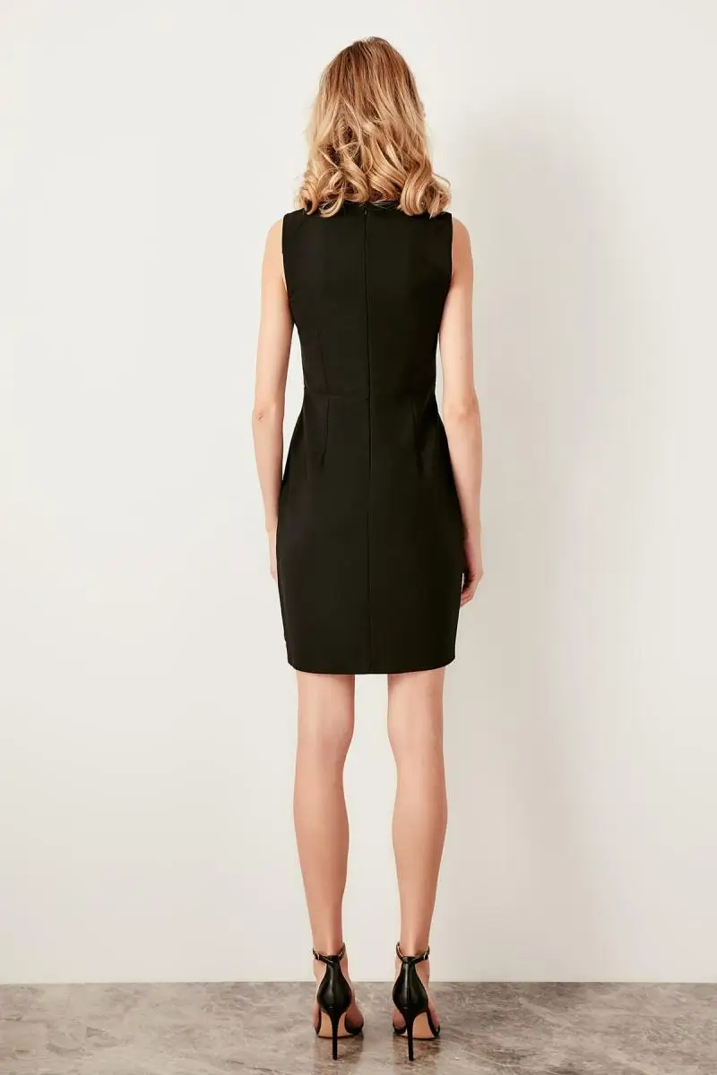 Trendyol черное платье TWOSS19AA0065|Женские платья| |
