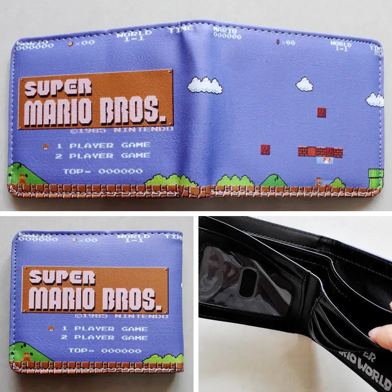 2018 игра Nintendo Super Mario BROS. Логотип кошельки Кошелек мульти Цвет 12 см кожаные