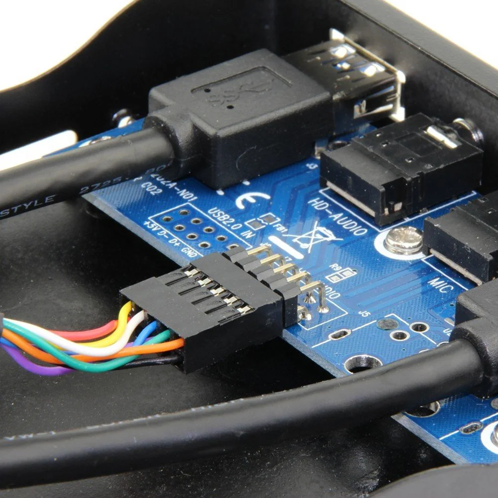 USB 3 0 2 порта дюйма HD выход флоппи Бей металлический Plug And Play Hub Передняя панель