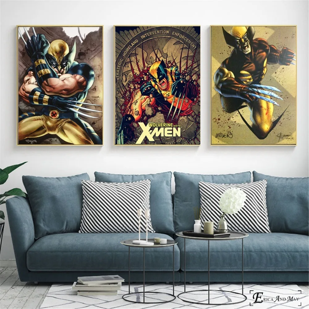 Retro Xmen Wolverine Artwork Vintage Poster Prints Oil Painting On Canvas Wall Art Murals Pictures For Living Room Decoration | Дом и сад