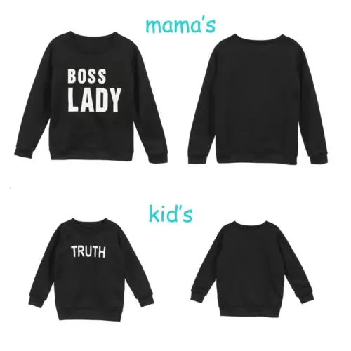 Pudcoco Family Matching Clothes Autumn Winter Sweatshirt Mother And Son Velvet Letter Long Sleeve Outwear Tops |