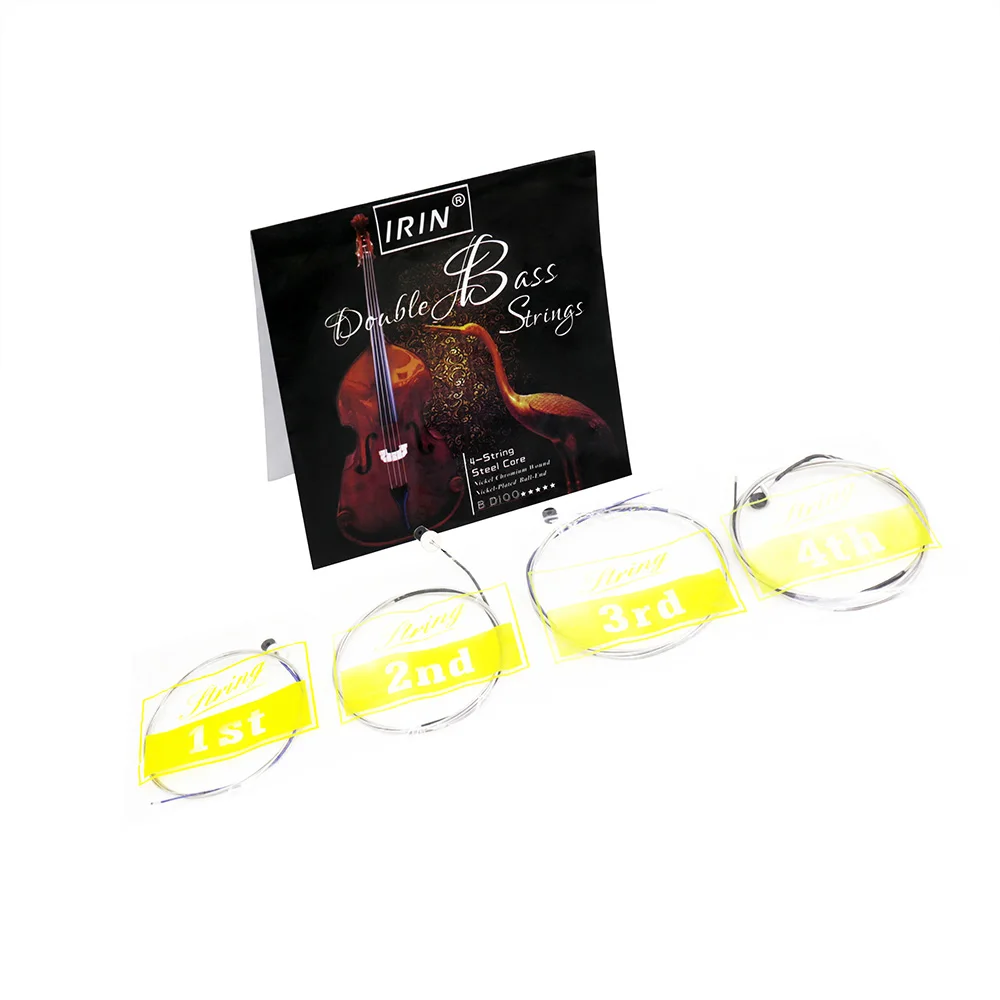 

4pcs Double Bass Sstrings Full Set (G-D-A-E) Double Bass String Strings Steel Core Nickel Chromium Wound Ball End