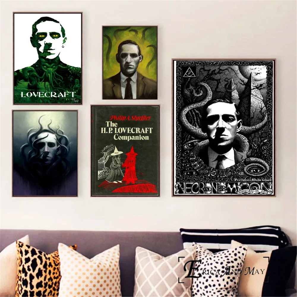 

Lovecraft Horrorible Portrait Artwork Canvas Painting Posters And Prints For Living Room No Framed Wall Art Picture Home Decor