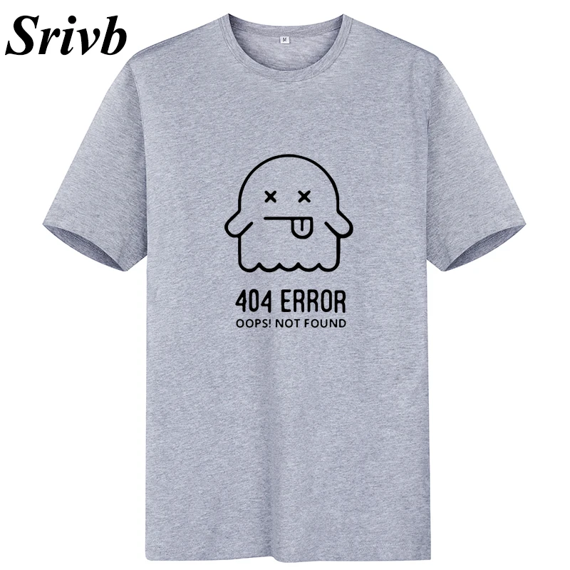Женская футболка с круглым вырезом Srivb Error Oops Not Found Kawaii черно-белая забавным