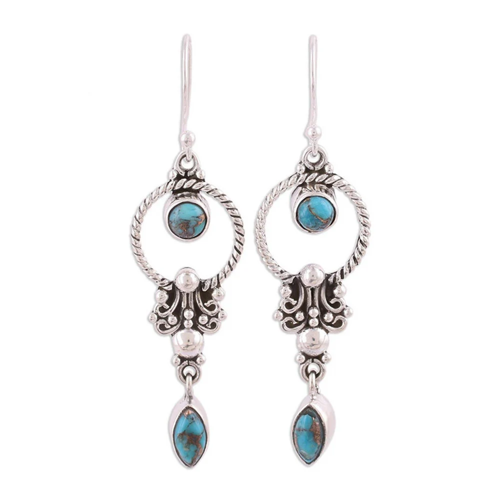 Женские серебряные с лунным камнем длинные Винтажные серьги ручной работы