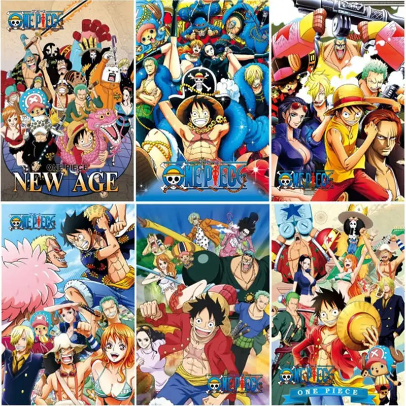 Аниме цельный плакат Luffy Zoro Nami Usopp Sanji Chopper Robin Фрэнки Брук фигурка 8 шт./компл.