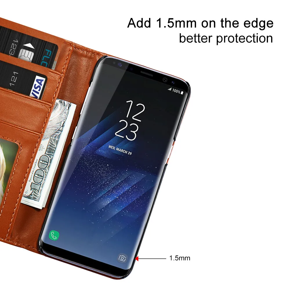 Чехол-книжка KISSCASE карамельного цвета для Samsung Galaxy S8 Plus Note 5 S5 S6 S7 edge чехол-кошелек