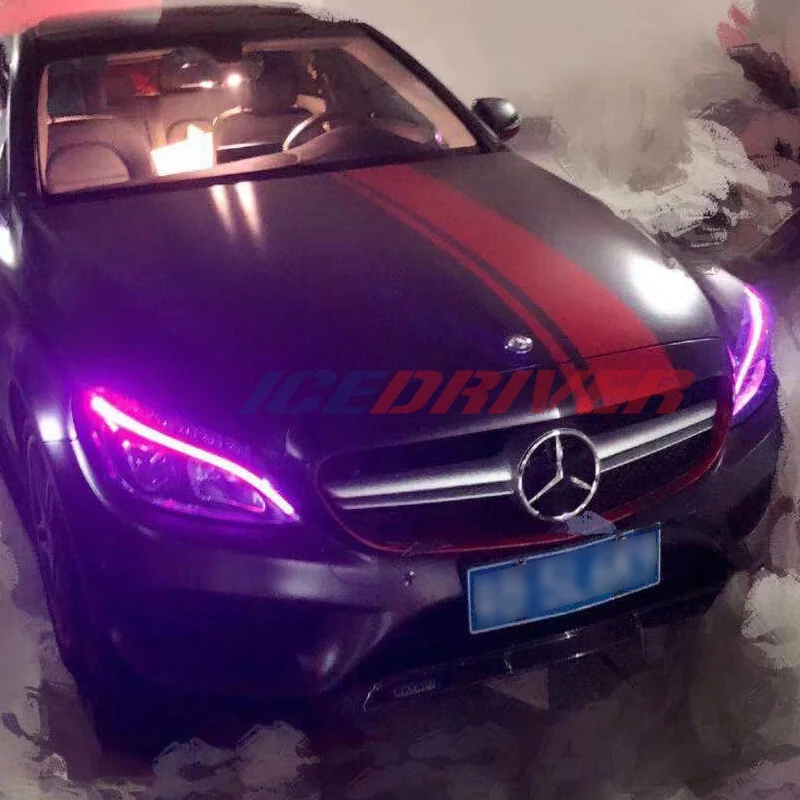 Icedriver для Mercedes Benz GLE class DRL светодиодные доски 2015 2019 дневные ходовые огни красный