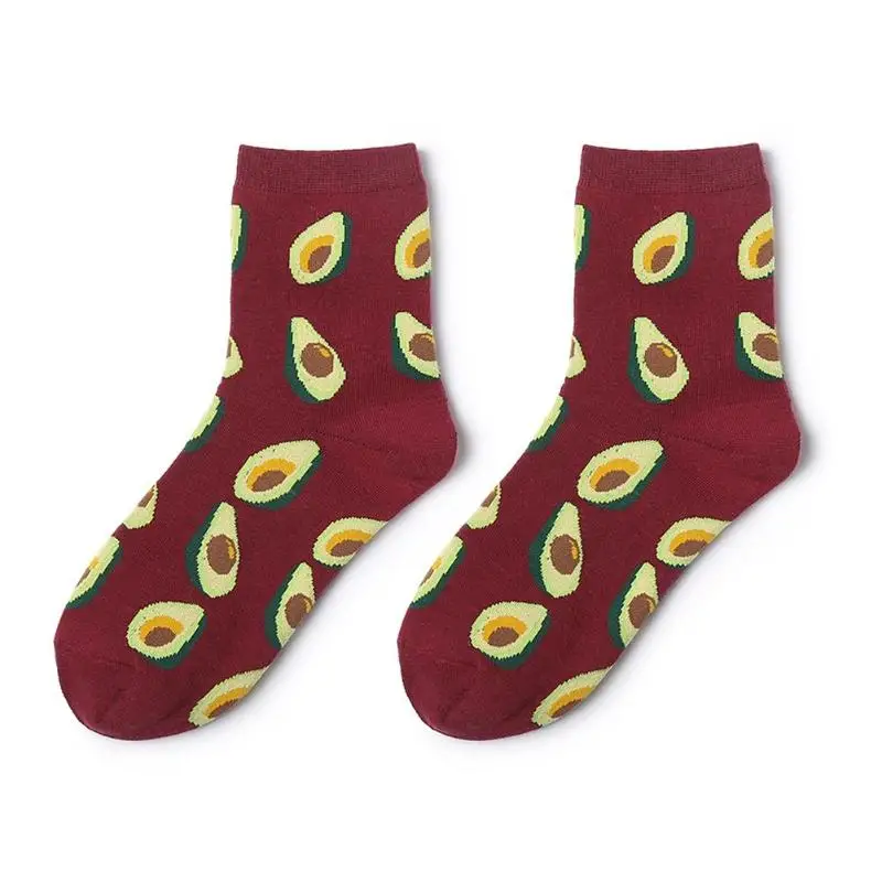 Fashion Cartoon Cute Women Comfortable Socks Tropical Fruit Print Casual Ankle Female fashion socks | Женская одежда