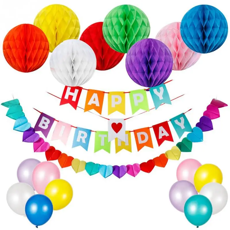 Бумажные соты шары Мальчики Висячие плакат &quotс днем рождения&quot набор Свадебная