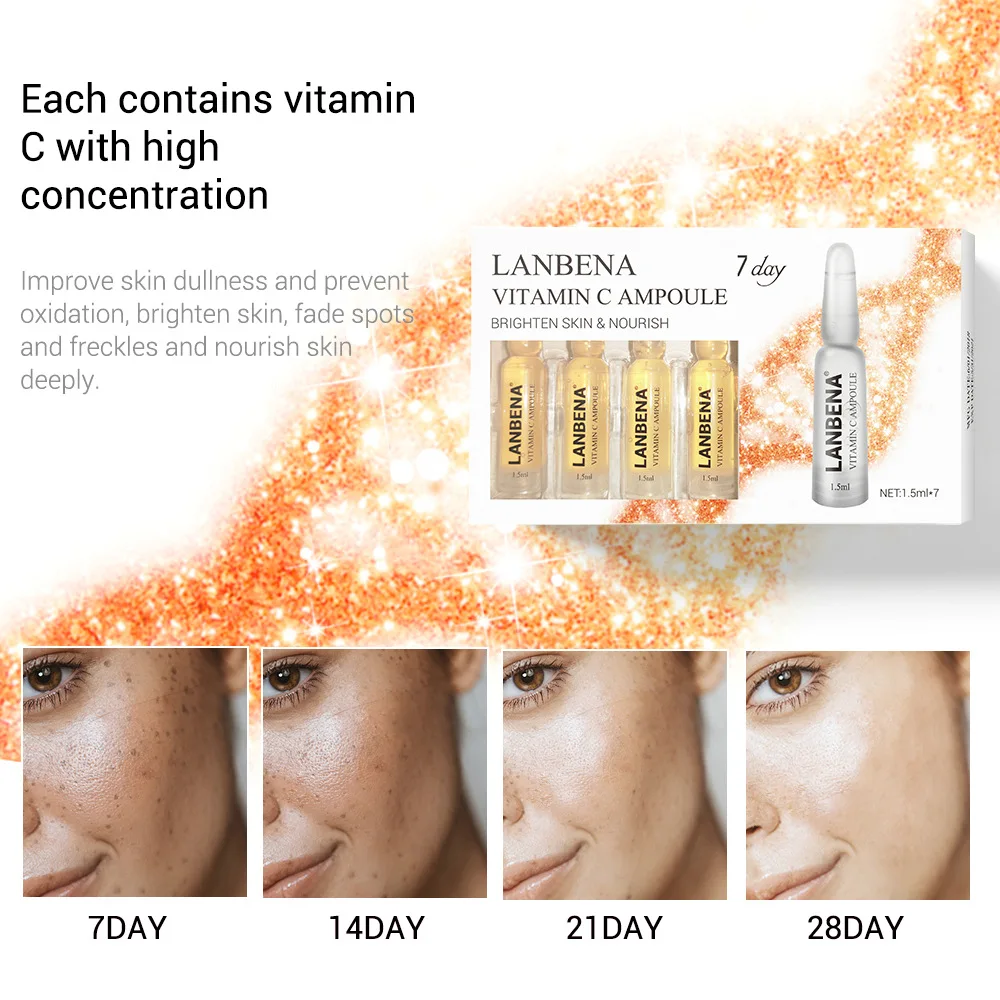 Сыворотка для лица с гиалуроновой кислотой vitaminc. 7 шт. набор увлажняющих и средств