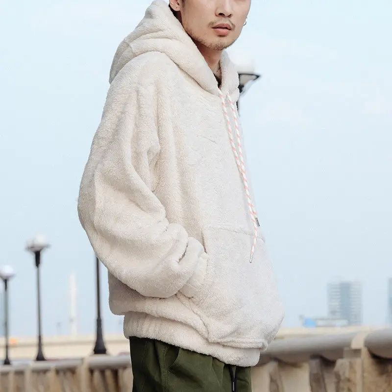 Мужская и женская модная зимняя толстовка с капюшоном на меху теплая флисовая