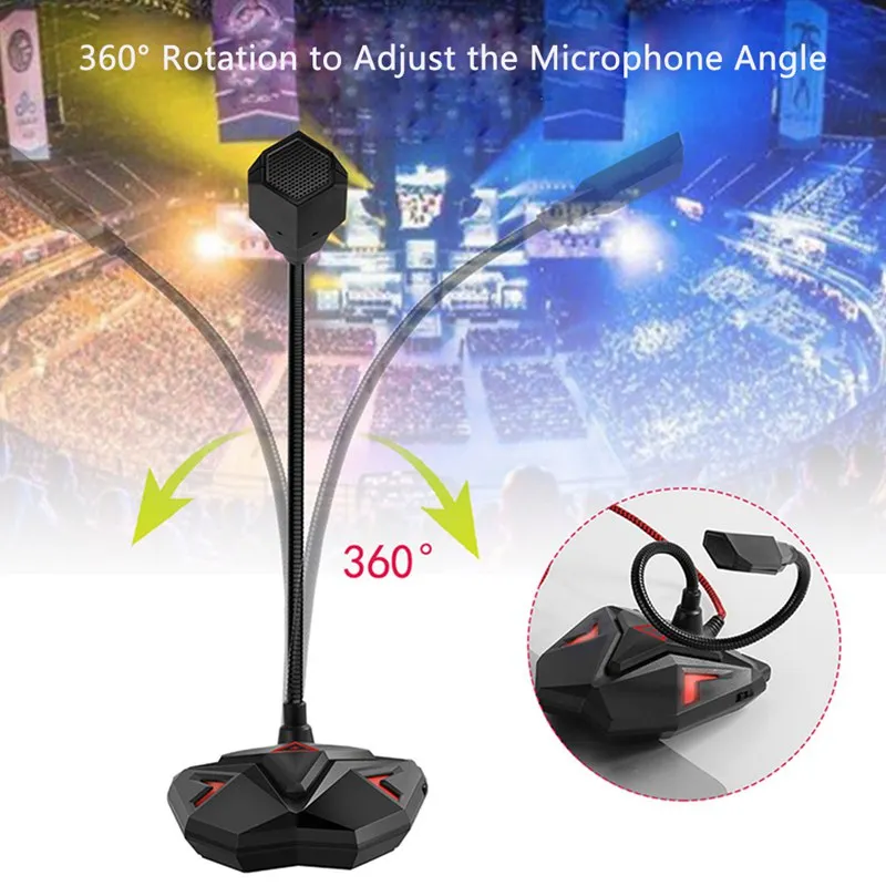 Профессиональный Usb игровой микрофон для компьютера Настольный конденсаторный