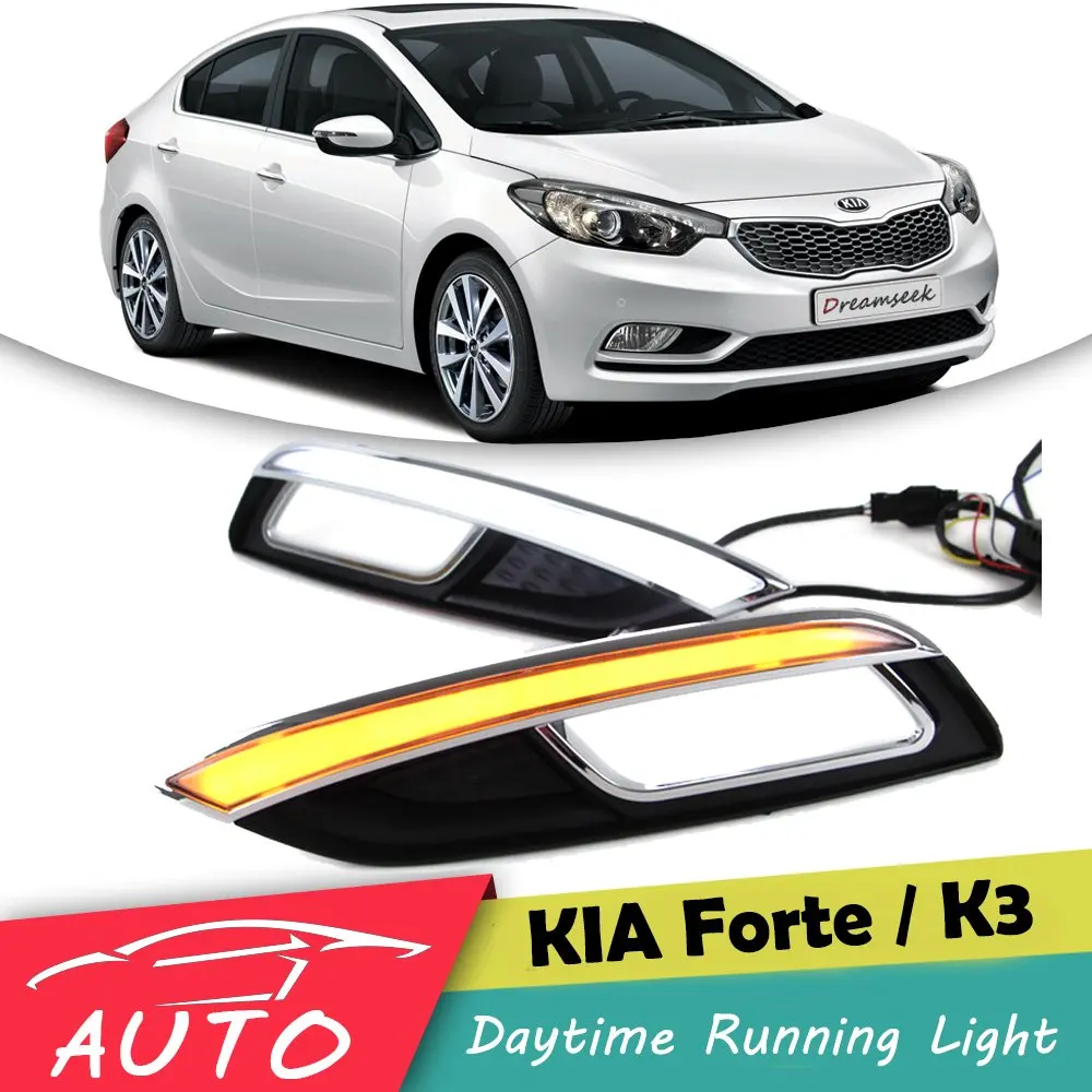 DRL Для Kia K3 Forte Cerato 2013 2014 2015 Новый светодиодный светильник дневного света для
