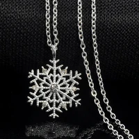christmas snowflake crystal charm chain necklace pendant jewelry gift chain necklace pendant jewelry weding party gift