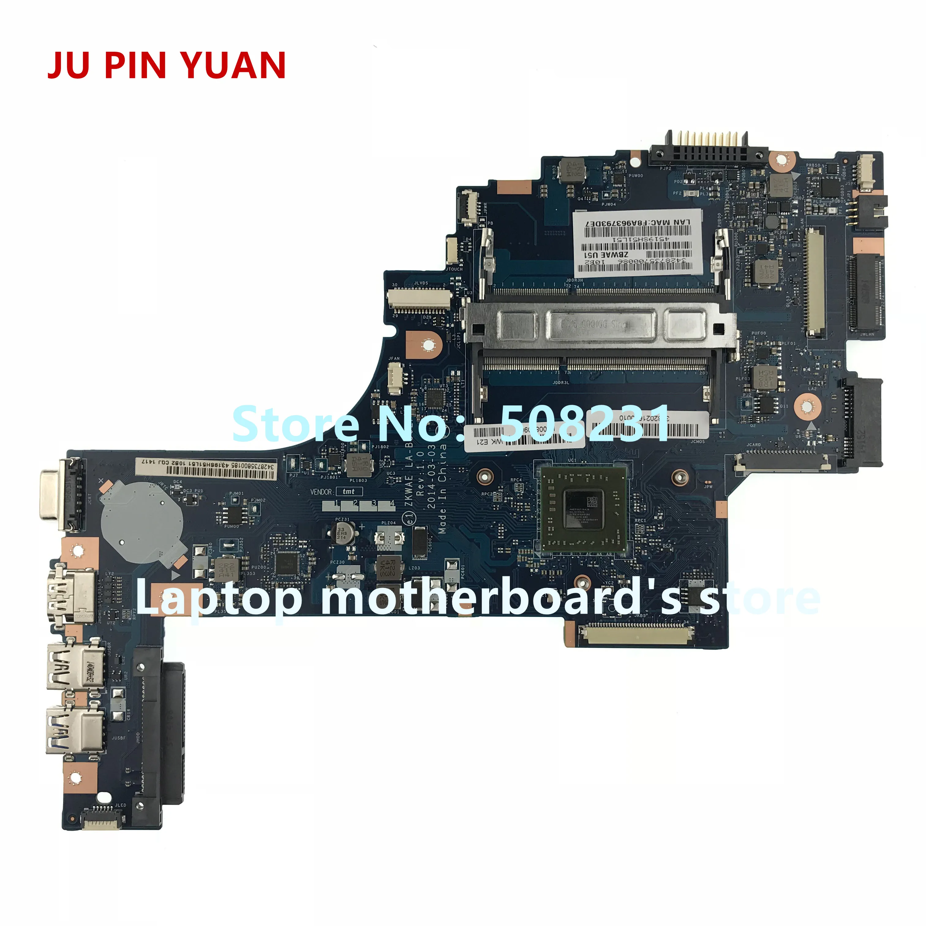 Материнская плата для ноутбука Toshiba Satellite C55D, 1,8 ГГц, полностью протестирована