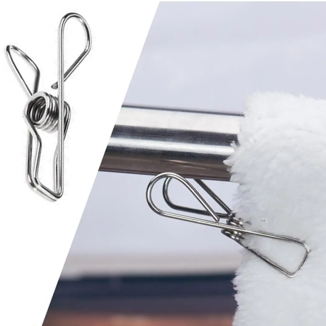 Household Stainless Steel Clips Clothespins Pegs Holders Solid Geometry Sealing Clip Silver Casual | Канцтовары для офиса и