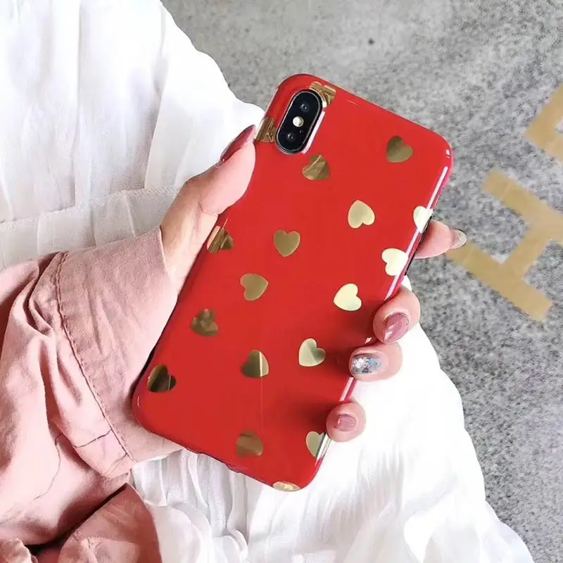 Чехол для Телефона iPhone 7 6 6S 8 Plus роскошная Милая Золотая волна глянцевая Мягкая