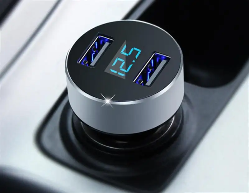 Автомобильное зарядное устройство 5 V 3.1A Быстрая зарядка с usb портом светодиодная
