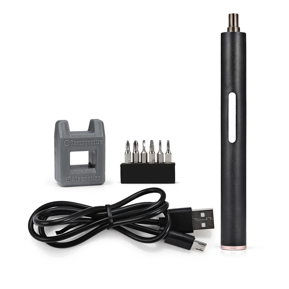 Mini Portable Electric Screwdriver With 6 Bits And 1 Unit For Magnetization Demagnetization Rechargeable Cordless Repair Tools |