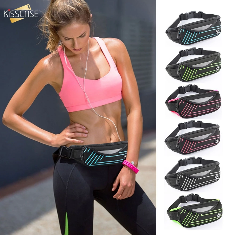 KISSCASE поясная сумка для iPhone красочные полосатые поясные нагрудные сумки Huawei Xiaomi