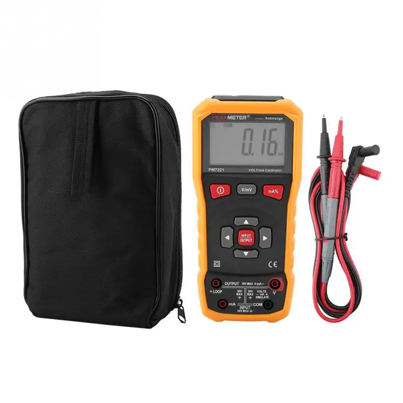 Цифровой калибровщик PEAKMETER PM7221 цифровой постоянного напряжения 0-10 в 0-24 мА тестер