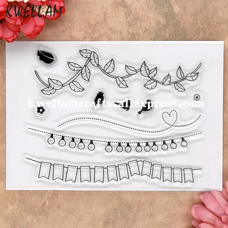 Осветительная цепочка листья гирлянда птица скрапбук сделай сам фото карты