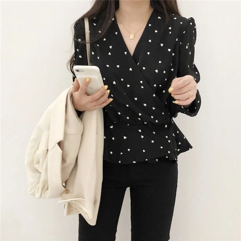 Женские летние топы с V образным вырезом Корейский Японский преппи стиль для