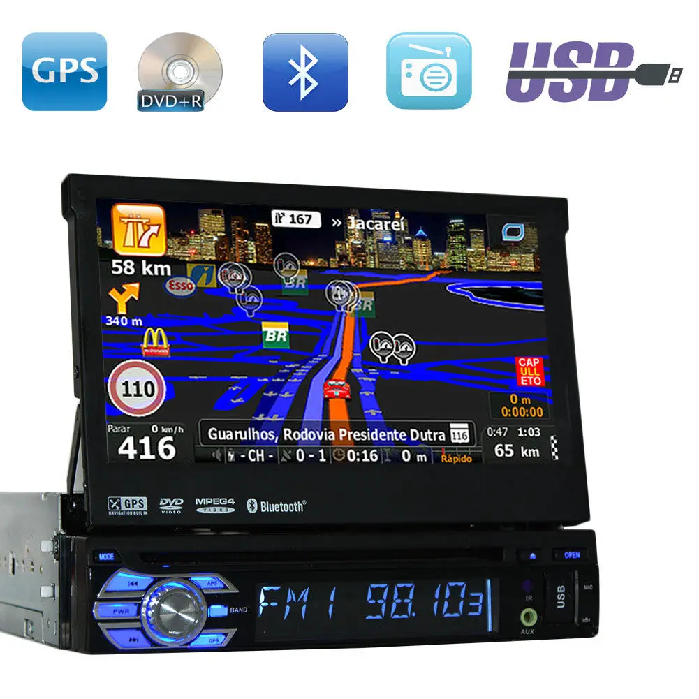 Автомобильный проигрыватель Eincar gps аудио 7 &quotHD DVD MP5 плеер Авторадио 2Din сенсорный