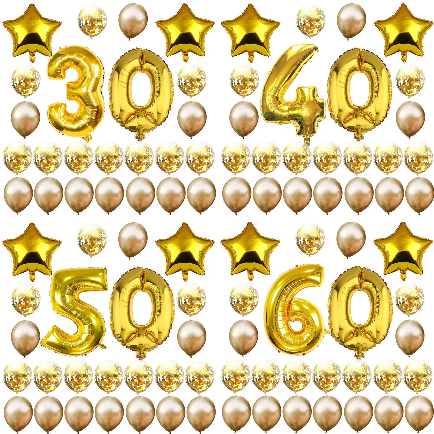 Воздушный шар Amawill 30 40 50 60 70 80 лет украшение для дня рождения номер бордюра 1 й 16 18