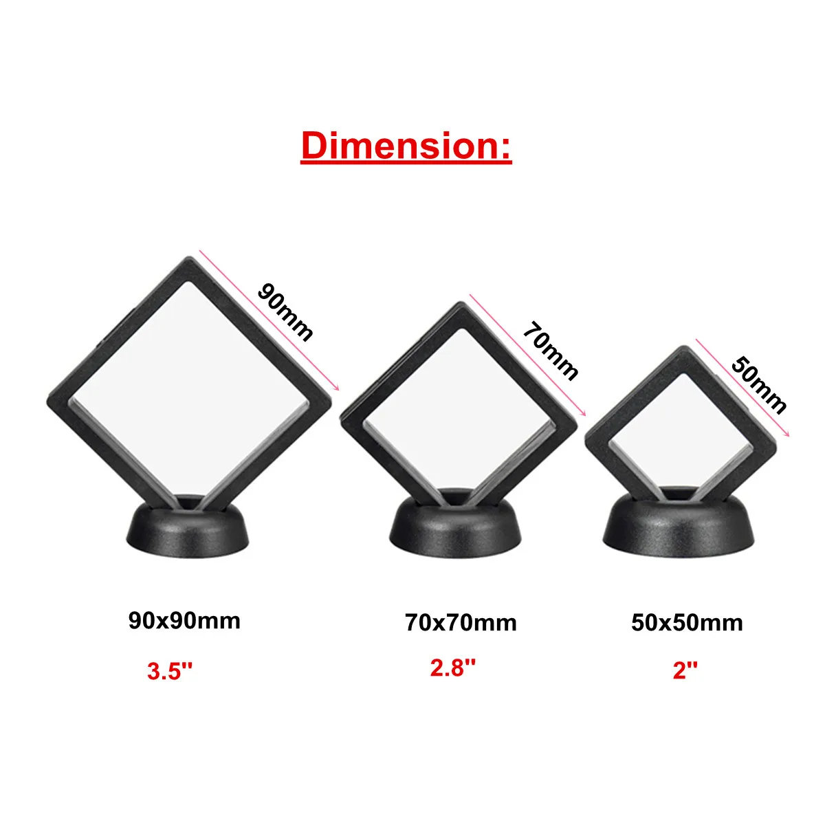 Модный ABS чехол s Display Квадратные 3D альбомы держатель с плавающей рамой черный