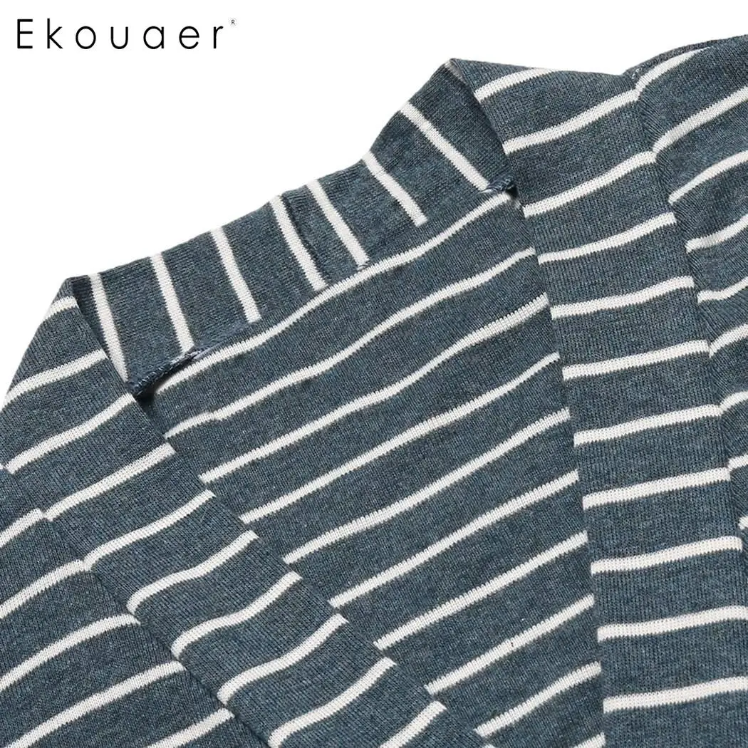 Ekouaer женский хлопковый костюм для сна с коротким рукавом и треугольным