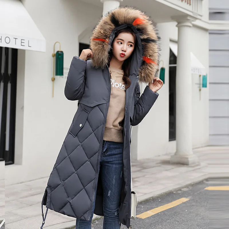 

2019 Time-limited Lycra Long Zipper Slim Winter New Women's Cotton-padded Clothes Korean Fund Cotton Will Hair Code Thickening