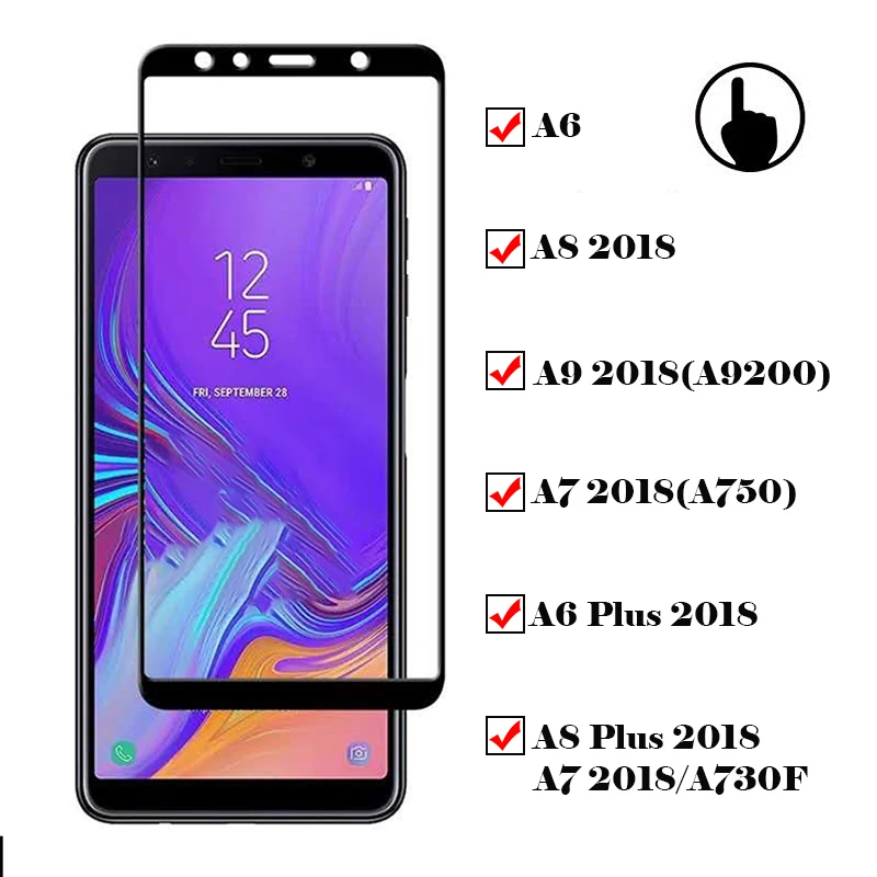 Защитное стекло для Samsung Galaxy A6 закаленное A 6 7 8 9 A9 2018 A8 Plus | Мобильные телефоны и