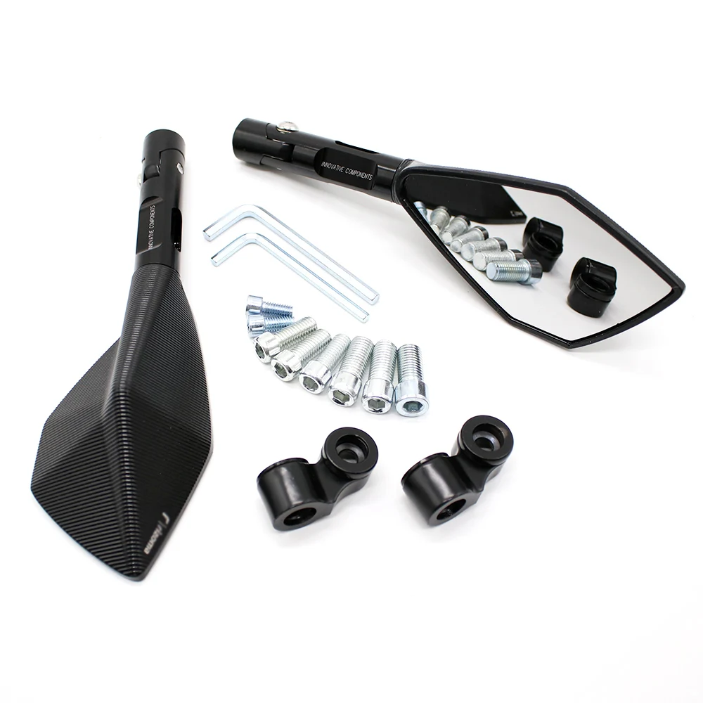 Универсальный Мотоцикл CNC зеркало заднего вида белый объектив для KAWASAKI zx 14r ohlins
