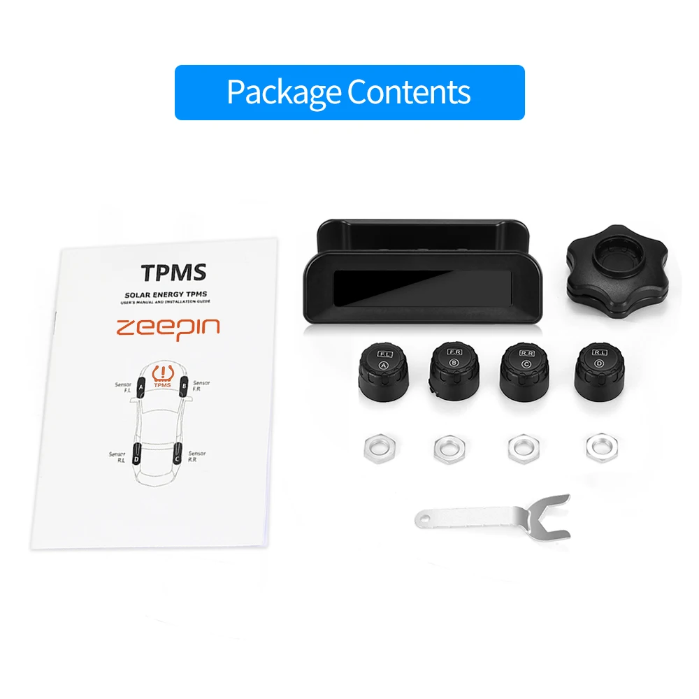 Солнечная мощность USB TPMS автомобильная система контроля давления в шинах тестер