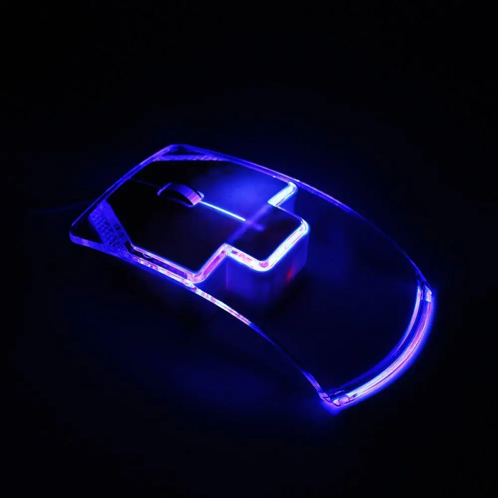 Прозрачный мини-красочный дышать Led оптическая USB проводной Мышь подсвеченные