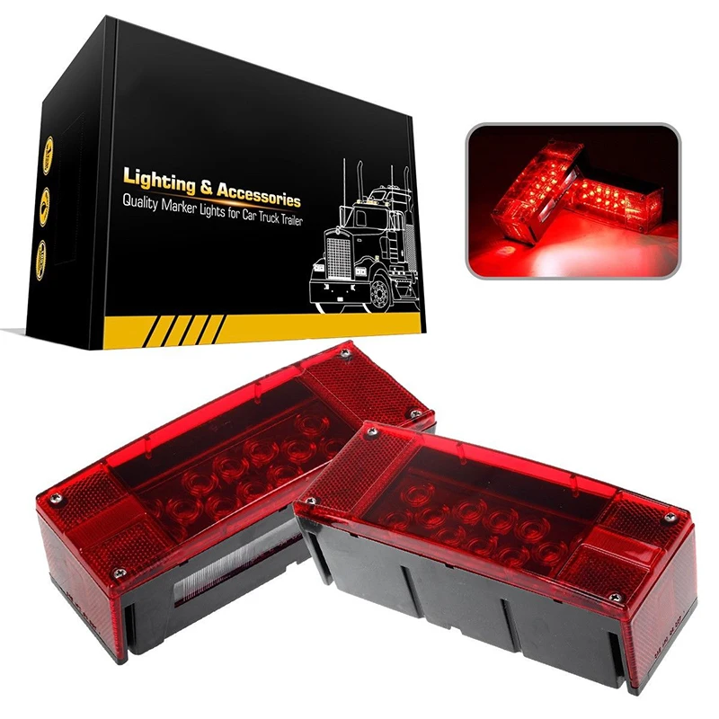 2 шт./компл. левый/правый 12 светодиодный красный погружной Грузовик Прицеп Лодка